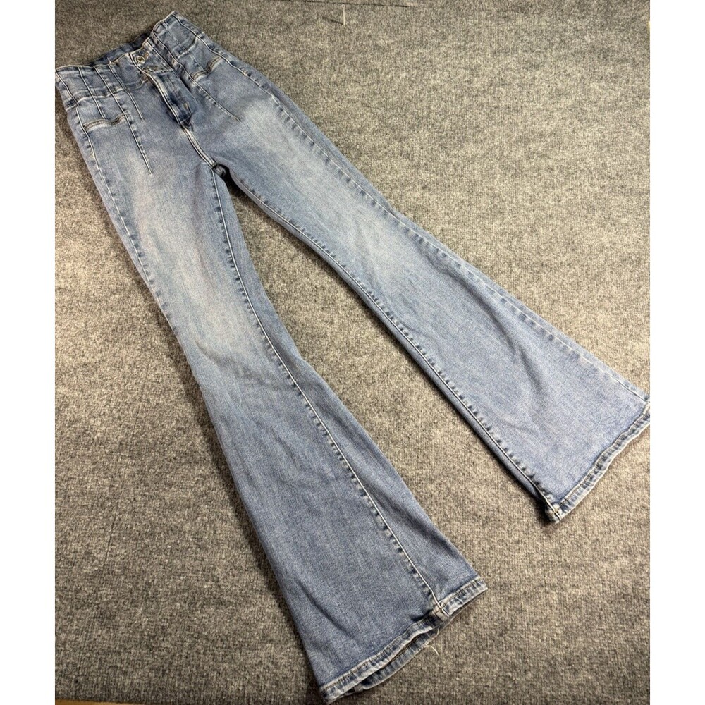 Free People Flare Jeans – Size 28 – High Rise Stretch Light Wash Boho